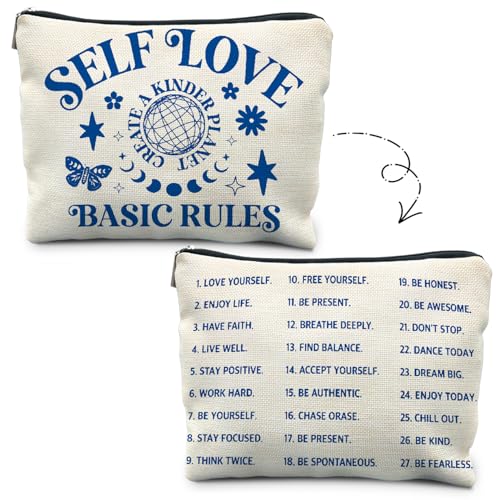 RYYCDOI Selbstliebende Make-up-Tasche, Geschenk für psychische Gesundheit, motivierende Kosmetiktasche für Frauen, inspirierende Geschenke für Frauen, Freunde, Beraterin, Mentorin, Therapeutin,