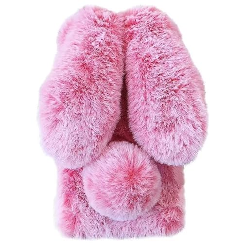 Tivenfezk Nadoli Hase Pelz Hülle für Samsung Galaxy A55 5G,3D Kaninchen Ohr Case Warme Flauschige Plüsch Schutzhülle Handy Schale Tasche Soft Bunny Cover