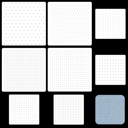 FREEBLOSS 8 Stück Sashiko Schablonen Sashiko PET Vorlage Punkt Nähvorlage Zum Handquilten Sashiko Mustervorlagen Stickschablonen 2 Größen 8.7