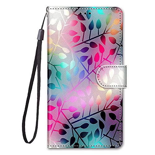 Miagon Flip PU Leder Schutzhülle für Xiaomi Redmi Note 11 Pro,Bunt Muster Hülle Brieftasche Case Cover Ständer mit Kartenfächer Trageschlaufe,Zweig