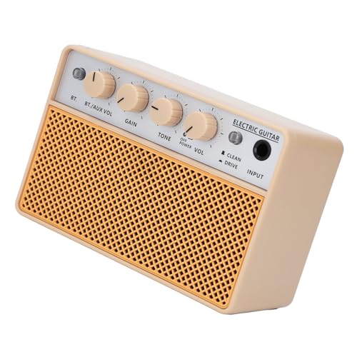 Tragbarer Verstärker, 10 W, Gitarrenverstärker, Wiederaufladbarer E-Gitarren-Bass-Übungsverstärker mit Clean- und Drive-Kanälen