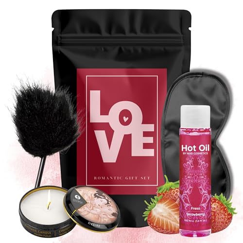 Massageset Für Pärchen Paare Sex Wundertüte Erotik Paarzeit Knisterkiste Geschenk für Sie und Ihn Verwöhnpaket für Erwachsene Paare Tantra Massage Öl Massagekerze für Männer und Frauen