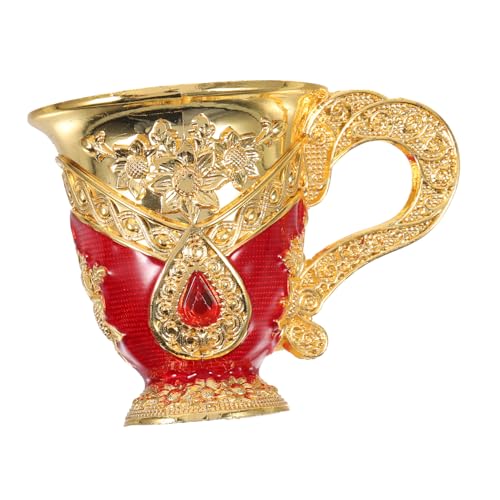 MOLUCKFU Kompakter Schnapsbecher Wein Martini-gläser Cocktailgläser Yerba-mate-becher Gold Cup Gerippte Glaswaren Kleine Teetasse Camping Schnapsbecher Metallbecher Aluminiumlegierung