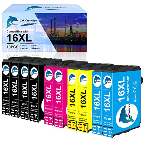 GoToners 16XL Kompatible Patronen für Epson 16 XL Multipack für Workforce WF-2510 WF-2630 WF-2660 WF-2010 WF-2520 WF-2530 WF-2540 WF-2650 WF-2750 WF-2760 (4 Schwarz, 2 Cyan, 2 Magenta, 2 Gelb)