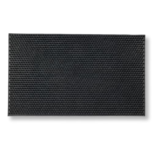 Astra Fussmatte außen rutschfest - wetterfeste Schmutzfangmatte - Outdoor Gummi Türmatte für Eingangsbereich - strapazierfähige Fußmatte 45x75 cm schwarz