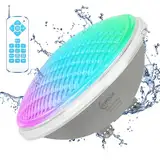 KWODE LED Poolbeleuchtung PAR56, 40W RGB Timing 2/4/6H Schwimmbadbeleuchtung, IP68 Wasserdichter Pool Lampe Licht mit Fernbedienung, Unterwasserscheinwerfer Poolscheinwerfer [12V AC/DC]