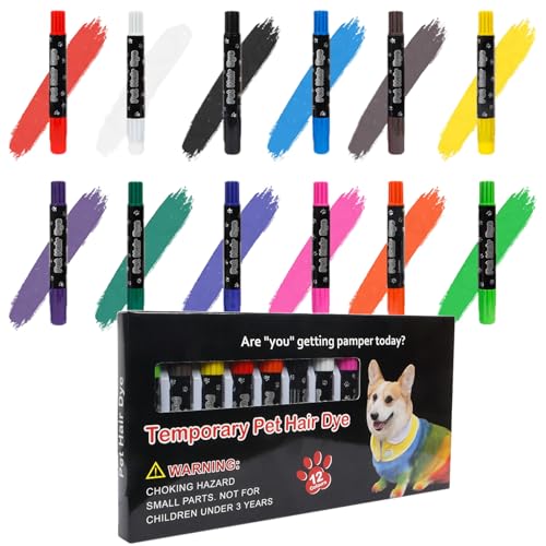 Tierhaarfärbemittel – Hundehaarfärbemarkierungsmaler, bunter Hundemaler, waschbar, sicher, lustig, temporäres Fleece-Farbmarkier-Set, Welpenmarkierung für Tier-Styling