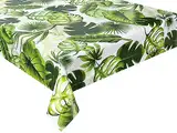 Wachstuch Tischdecke abwaschbar Gartentischdecke, Viele Größen und Designs, wasserabweisend (Grün Blätter– WF-5236A, 100x140 cm)