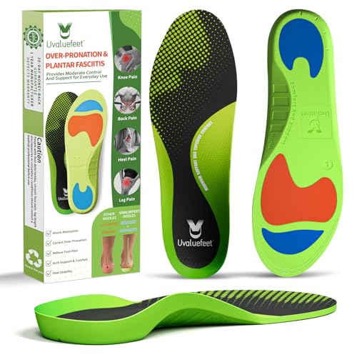 Uvaluefeet Orthopädische Einlegesohlen Für Damen und Herren,Arch Support Schuheinlage für Mittelfußknochen,Plantar Fasciitis, Fußschmerz linderung – Größe L