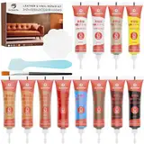 Leder Reparatur Set, 12 Farben Lederreparatur Creme, Leder Kratzer Reparatur Paste Ausbessern von Kratzern und Gebrauchsspuren für Sofa, Autositzen, Lederprodukten