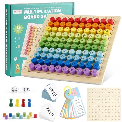 StarryTiger Montessori Multiplikationsbrett, 1x1 Lernen Spiel für Grundschüler, Multiplikationstafel Holz, Montessori Pädagogisches Spielzeug für Mathematische Manipulationen Kinderzählspielzeug
