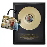 Dekorativer Rahmen, originelles Geschenk, personalisierbare Vinyl-Schallplatte mit Foto und Nachricht auf Holz- und Glasbild, zum Aufhängen oder Aufstellen (30 x 40 cm), 10 Zoll (25,4 x 15,7 cm),