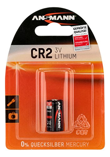 ANSMANN CR2 (3V) Lithium Photobatterie (1-er Pack) für Garagentoröffner, Alarmanlage, Funkauslöser für Kamera, Messgeräte, Klingel usw.