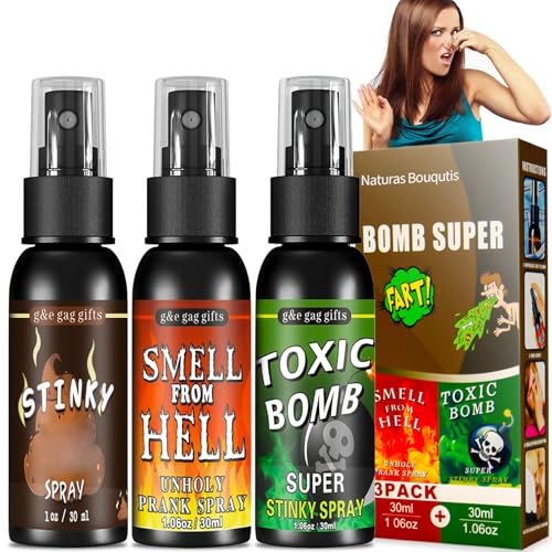 Furzspray - 3 Stück Scherzartikel für Erwachsene, Stinkbomben, Fart Spray, Prank Artikel, Pupsspray, Stinkspray Halloween Aprilscherz Prank Sachen (DREI Düfte)