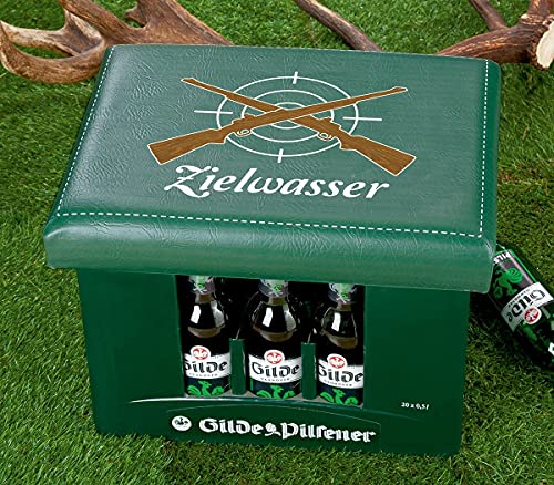 Bierkastensitz Kissen Kastensitz mit Aufschrift Zielwasser Sitzkissen Sitzpolster Hocker Polster Jäger Schützenverein
