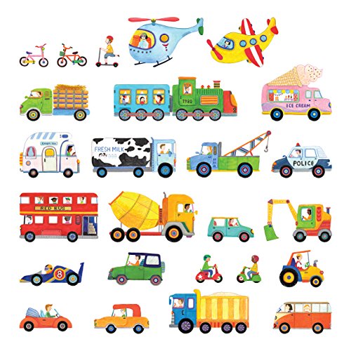 DECOWALL DS-8015 Transporte Autos Fahrzeuge Wandtattoo Wandsticker Wandaufkleber Wanddeko für Wohnzimmer Schlafzimmer Kinderzimmer (Klein)