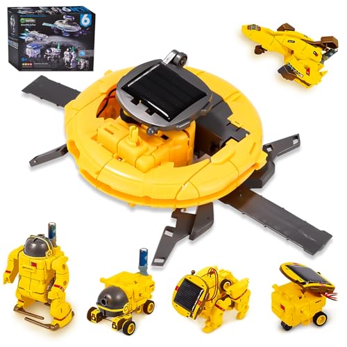 Solar Roboter Spielzeug 6-in-1 Solar Robot Kit DIY Bauspielzeug Experimente Spielzeug, Geburtstagsgeschenke, 8, 9, 10, 11, 12, 13, 14 Jahre Kinder