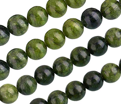 Natürliche Edelstein Perlen Taiwan Jade Mattiert Gefrostet und Poliert Rund 4mm 6mm 8mm 10mm Grün Set Lose Schmuckstein Schmuckperlen Schmuckdesign Bastelzubehör Perlenkette (4mm, 25 Stück Poliert)