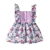 Borlai Baby Schwester Sommer Kleid Outfits Neugeborenen Kleinkind Mädchen Rüschen Ärmelloses Gedruckt Strampler Kleid