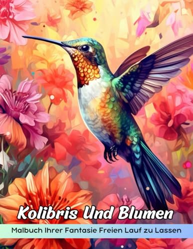 Kolibris Und Blumen Malbuch: Malvorlage Kolibris Und Blumen, Ein Anmutiger Tanz Der Wunder Der Natur