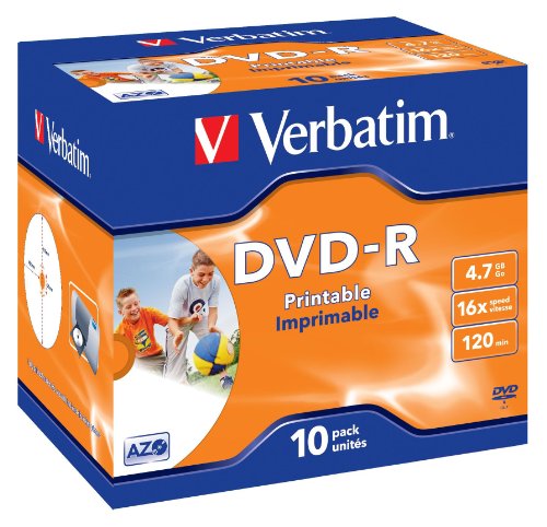 Verbatim 43521/10 4,7 GB DVD-R DVD-Rohling – blanko DVDs (4,7 GB, DVD-R, 120 mm, Cakebox)