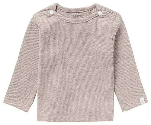 Noppies Unisex Baby U Tee Ls Rib Natal T Shirt, Taupe Melange - P757, 56 EU