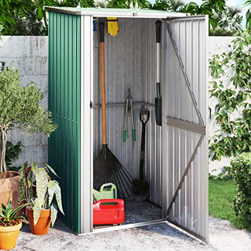 Rantry Mobiler Gartenschuppen Gartengeräte Gartengeräte Gartengeräte Gartenhäuser Geräteschuppen Gerätehalter Grün 118,5x97x209,5 cm aus verzinktem Stahl