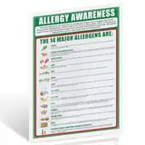 Hinweisschild für Lebensmittelallergie, 14 regulierte Allergene, 400 g, laminiertes Poster für öl- und wasserfest, Informationsposter für Lebensmittelunternehmen im Vereinigten Königreich (A4, 297 x