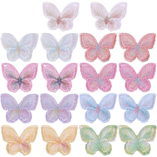 Teegxddy 18pcs Spitze Schmetterling Applikation,Schmetterling Applikationen,Spitzenstoff Stickerei Patches, Schmetterlinge Applikationen Zum Aufnähen,Für DIY Abendkleider, Haarschmuck, Taschen
