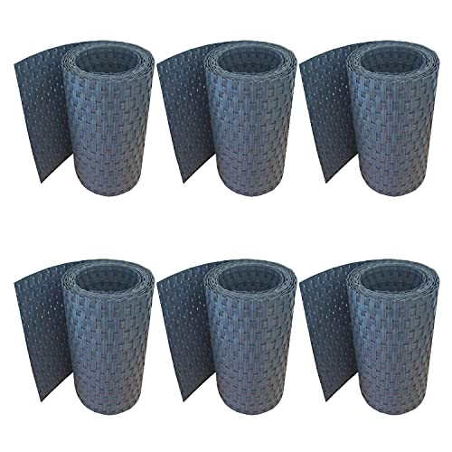 workingHOUSE Polyrattan-Sichtschutzstreifen | Sichtschutz für Doppelstabmatten Zaun | 19x255 cm (6 x Anthrazit) | Wetterfester Gartenzaun-Sichtschutz | Einfach anzubringendes Zubehör