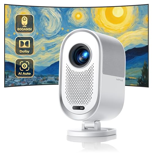Beamer 4K【AI Auto/Dolby Audio】30000Lumen FHD 1080P Beamer 4K Unterstützt Autofokus/Trapezkorrektur AutoHindernisvermeidung,Smart WiFi6 Bluetooth LED Heimkino/Outdoor Projektor Mit Drehbarem Halterung