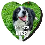 Personalisierter KühlschrankMAGNET mit Foto, Text, Ihrem Bild, quadratisch, rund, herzförmig, Erinnerungsgeschenk (Herz)