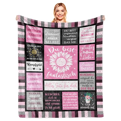 Gute Besserung Geschenke für Frauen, Gute Besserung Geschenke, Aufmunterung Geschenke, Manchmal Vergisst du Das du Großartig Bist, Geschenke Gute Besserung für Frauen Männer Kinder, Decke 150x130CM