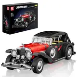 Mould King 10114 Technik Oldtimer Auto Modell Bausteine DSBG Retro Luxuswagen Modell Bausatz Klemmbausteine Sportwagen Geschenk Für Erwachsene Und Jugendliche