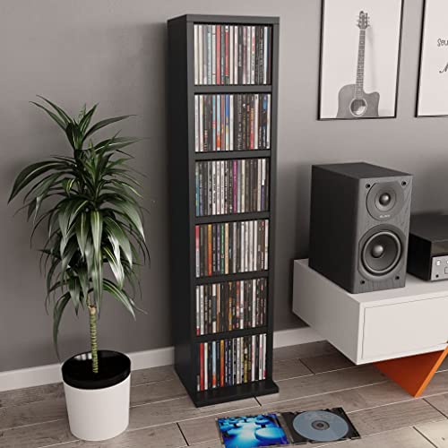 Myheimly CD-Schrank Schwarz 21x20x88 cm Holzwerkstoff