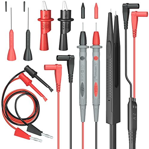 HANDSKIT Elektrisches Multimeter-Messleitungsset mit Krokodilklemmen, Prüfhaken, Prüfspitzen, Leitung, professionelles Kit, Prüfkabel, 1000 V, 10 A, CAT.II