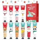 FURTIME Handcreme Mini Set, 10 Pack Handcreme Mini Weihnachten für Sehr Trockene Hände, Weihnachtsgeschenke, Kleine Geschenkset für Frauen und Männer, Hände Fuß Feuchtigkeitscreme
