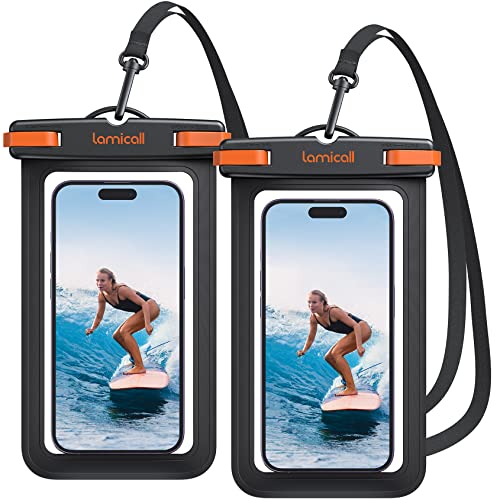 Lamicall wasserdichte Handyhülle, Unterwasser Handytasche - [2 Stück] IPX8 Wasserfeste Hülle für Schwimmen, Waterproof Phone Case für iPhone 16 15 14 13 12 Pro Max, Sumsung, Smartphone bis zu 7 Zoll