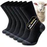 Niorasen Merino Wandersocken Herren Damen, 3 Paar Outdoor Trekkingsocken, Merinowolle Sportsocken Laufsocken Sneakersocken Atmungsaktiv Dicke Thermosocken für Herren Damen