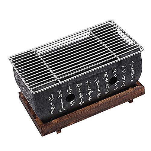 Japanischer Holzkohlegrill für den Tisch, tragbarer Mini-Kochherd, Partyzubehör, Grillwerkzeuge (Grillrost 24 x 12,5 cm)