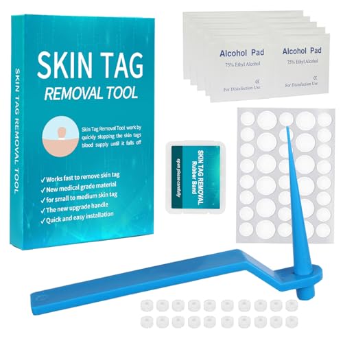 liuchanghe Hautmarken-Entferner-Set, Fibrom Entfernungsgerät für 2 mm bis 4 mm Stielwarzen, Effektiv, Schmerzlos, für Für Gesicht, Hals und Körper