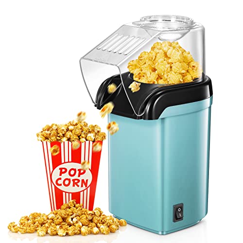1200w Popcornmaschine,Mini Popcorn Maker,Einfach zu Verwenden Heißluft Maschine,2 Minuten schnelles ,Fat Free,Oil-Free, inkl. Mais-Messlöffel,Für Fußballabend und Weihnachtsfeiern,Grün