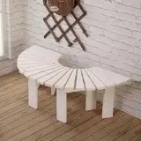 Garten Halbrunde Baumbank Anti-Korrosion Massivholz Gebogene Blumenhocker für Gartenmöbel Terrasse Fan Design