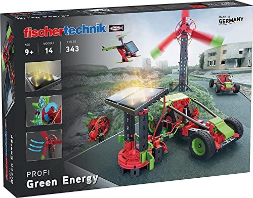 fischertechnik 559879 PROFI Green Energy – Bausatz für Kinder ab 9 Jahren, Experimentierkasten für Solar, Windkraft und Wasserkraft, inkl. Solarmodulen & Solarmotor