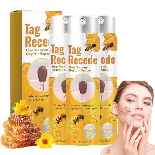 Tag Recede Bienengift-Behandlungsspray, Bienengift Spray zur Entfernung von Hautflecken, Tag Recede Bee Venom Spray für Alle Hauttypen (3 * 20ml)