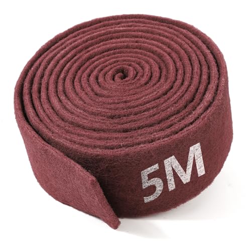 Dreamhigh® Schleifvlies - 5 m x 100 mm - Korn 240 - Schleifvlies Metall Extrem Langlebig Durch Einzigartige Imprägnierung - Schleifflies/Schleifwolle für Holz, Metall, Edelstahl, uvm