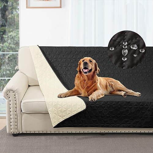 Taiyang 100% wasserdichte Sofabezug für Hund, Hundebettdecke, Hundebettabdeckungsschutz, Couchmöbelschutz für Kinder, Hund, Katze (Schwarz, 132-208cm)