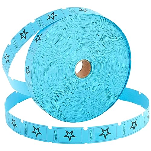 Juvale Tombola-Ticket-Rolle 2000 Einzeltickets (1 Rolle) - Mit Fortlaufender Nummerierung - Ideal als Eintrittskarte, Wertgutschein, für Tombola und andere Gewinnspiele - Blau