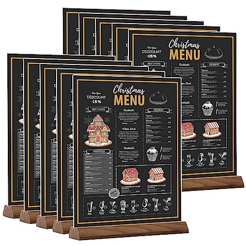 Srvnpioy A4 Ständer Tischaufsteller 10 Stück, Acryl Beidseitig Menükartenhalter Aufsteller A4 Postkartenständer, Speisekarte A4 Werbeaufsteller für Restaurant, Laden, Schule, Café Shop, Hotel
