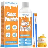 prowithlin - Air Dry Clay Glaze - Glänzender Ton Firnis für Lufttrocknenden Ton, Keramik, Ölfarbe & Holz - Wasserfest, Riss-, Kratz- & Abriebfest - 60ml mit 2 Pinseln